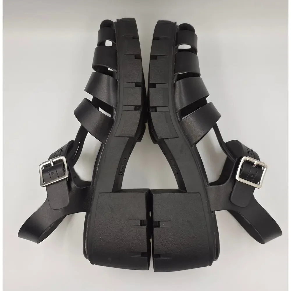 Madden NYC Sandals Womens 11 Platform Fisherman Black Casual Comfort Block Heel